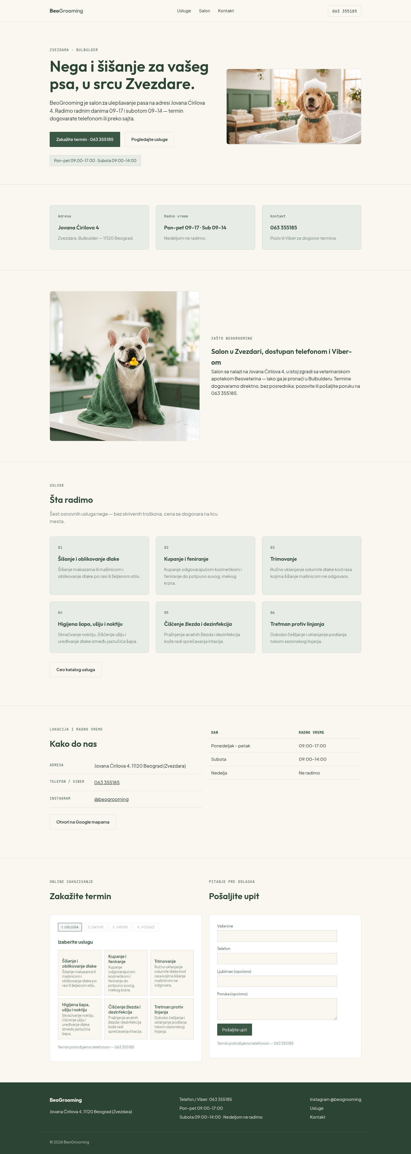 BEO GROOMING — salon za negu pasa